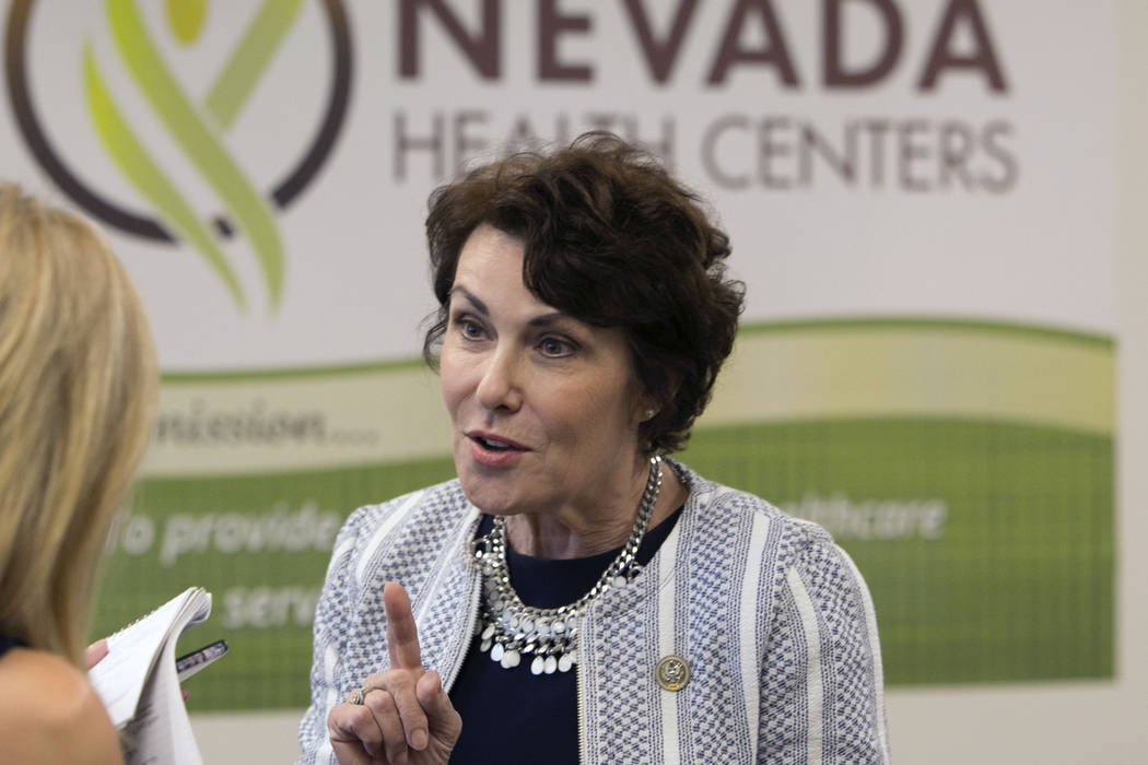 U.S. Rep. Jacky Rosen, D-Nev., after a press conference at Nevada Health Centers on Monday, Aug. 21, 2017, in Las Vegas. (Bizuayehu Tesfaye/Las Vegas Review-Journal) @bizutesfaye