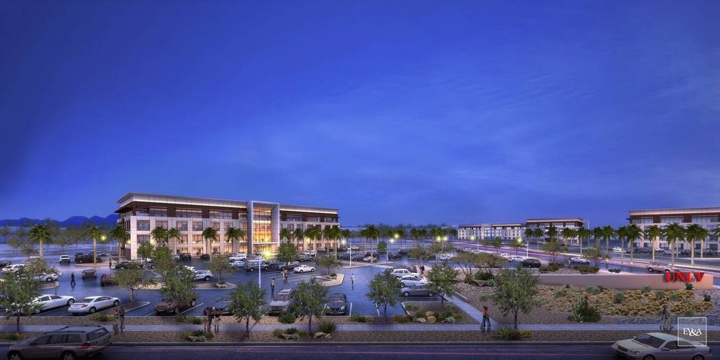 Rendering of the Harry Reid Research and Technology Park at UNLV. Courtesy of UNLV.