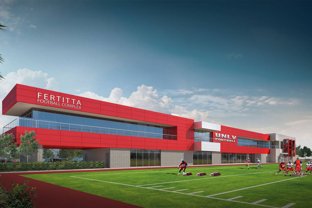 This is a handout rendering of the Fertitta Football Complex. (UNLV).