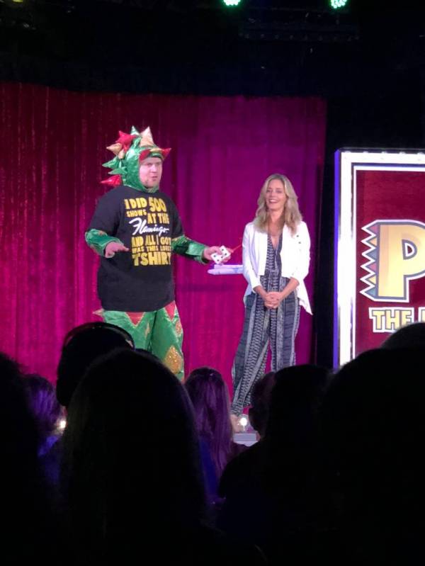 John van der Put as Piff the Magic Dragon is shown with actress Christina Moore during his 500t ...