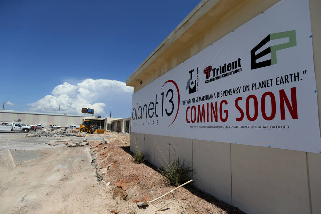 Planet 13 Superstore dispensary, a cannabis entertainment complex, under construction at 2548 W. Desert Inn Road in Las Vegas, Thursday, July 19, 2018. Company officials said the facility will ope ...
