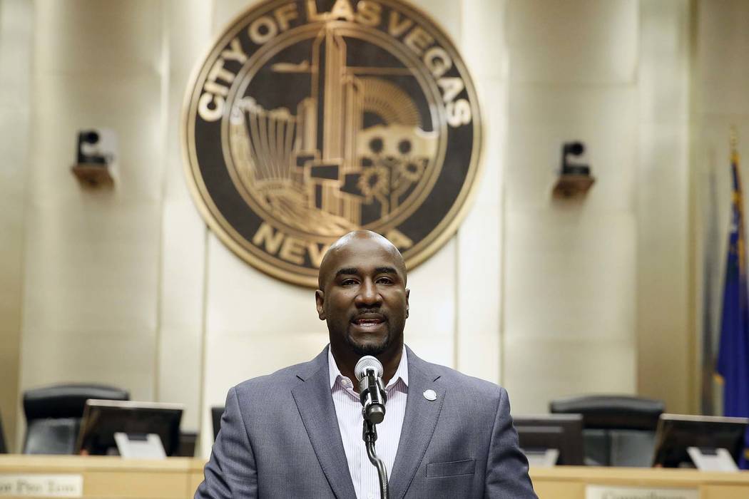 Former Las Vegas City Councilman Ricki Barlow was sentenced on Friday after pleading guilty to a felony wire fraud charge for misusing campaign funds in 2015. (Bizuayehu Tesfaye/Las Vegas Review-J ...