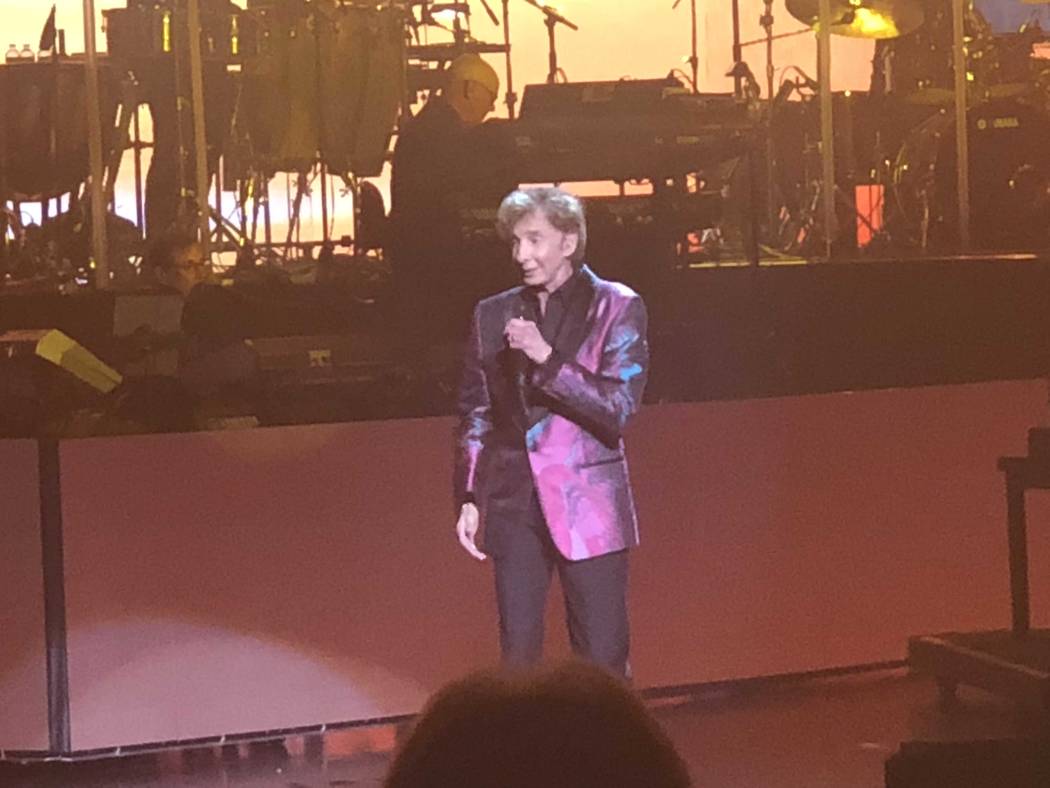 Barry Manilow is shown at International Theater on Thrusday, July 19, 2018. (John Katsilometes/Las Vegas Review-Journal) @JohnnyKats