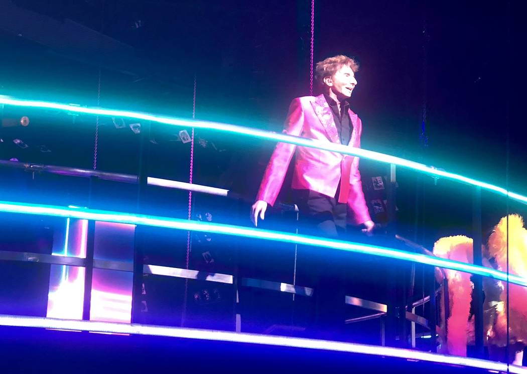 Barry Manilow is shown at International Theater on Thrusday, July 19, 2018. (John Katsilometes/Las Vegas Review-Journal) @JohnnyKats