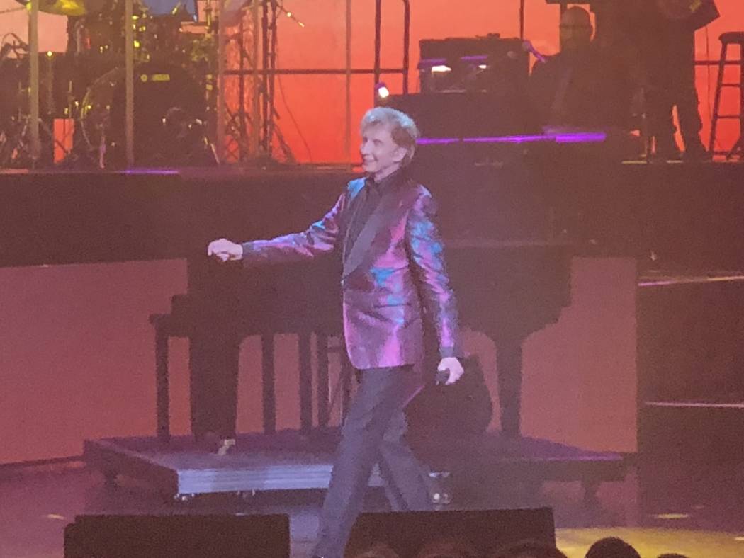 Barry Manilow is shown at International Theater on Thrusday, July 19, 2018. (John Katsilometes/Las Vegas Review-Journal) @JohnnyKats