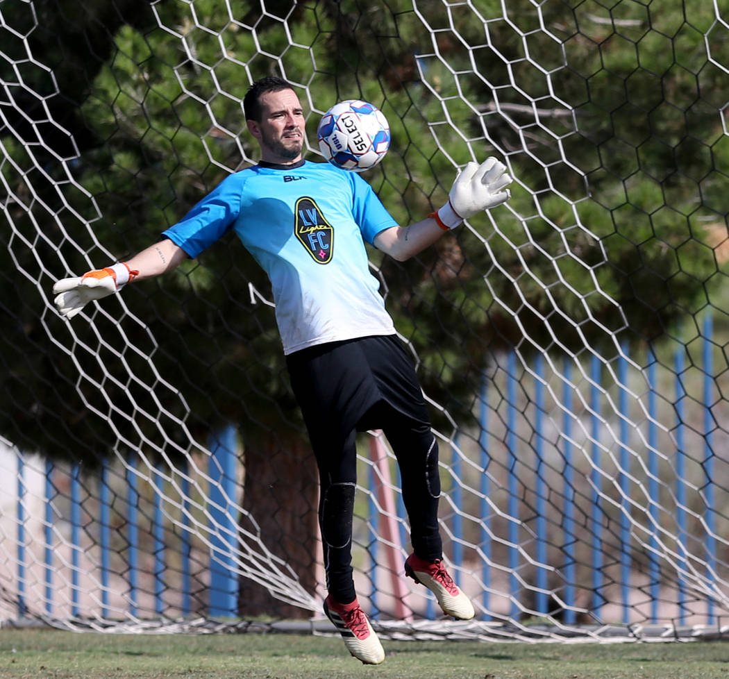 Las Vegas Lights goalkeeper Ricardo Ferrino during team practice at Kellogg Zaher Soccer Complex Friday, July 20, 2018. K.M. Cannon Las Vegas Review-Journal @KMCannonPhoto