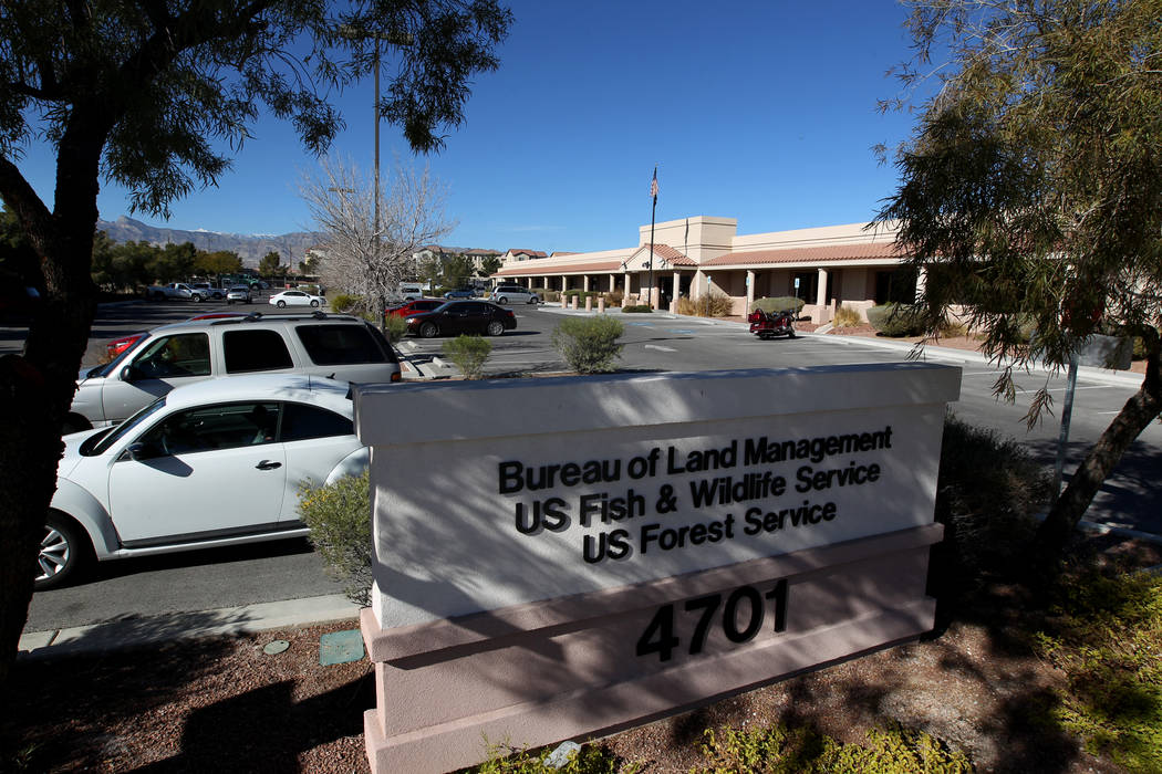 A U.S. Government office building at 4701 N. Torrey Pines Drive in Las Vegas houses the Bureau of Land Management and other services. (K.M. Cannon Las Vegas Review-Journal @KMCannonPhoto)