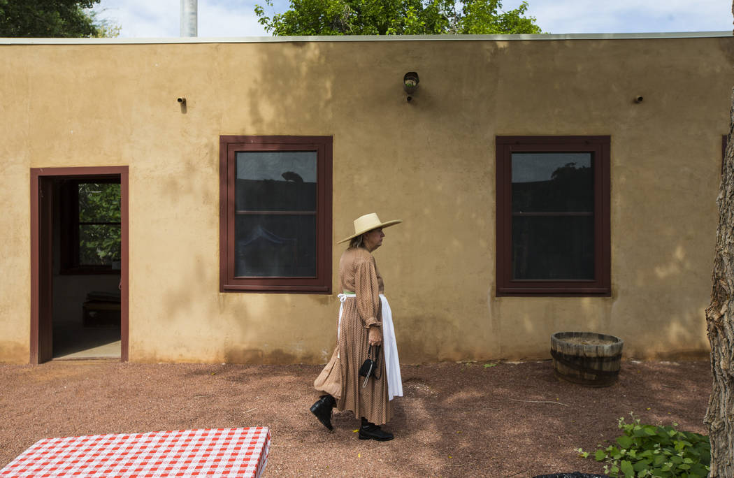 Former Clark County Museum curator Dawna Jolliff attends the "Pioneer Day" event at the Old Las Vegas Mormon Fort State Historical Park in Las Vegas on Saturday, July 21, 2018. Chase Ste ...