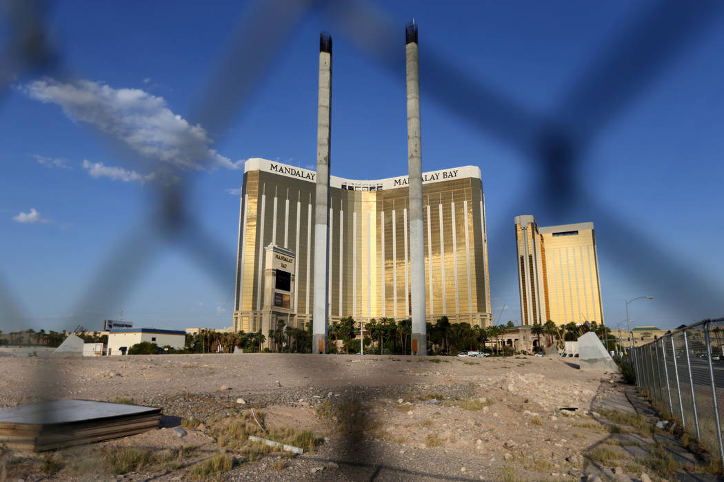 The partially built SkyVue observation-wheel project across the Strip from Mandalay Bay in Las Vegas Thursday, July 2, 2018. K.M. Cannon Las Vegas Review-Journal @KMCannonPhoto