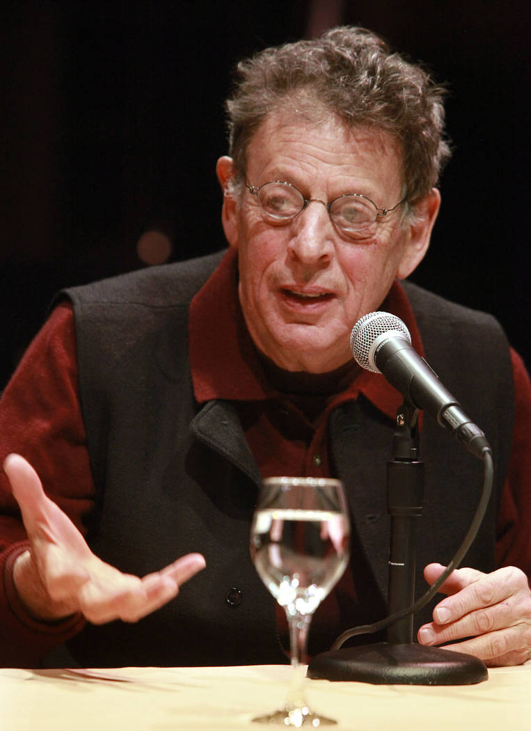 Composer Philip Glass speaks about the establishment of the Days and Nights Festival in Carmel Valley and Big Sur, California, at the Hidden Valley Theater in Carmel Valley, California, Feb. 25, 2 ...