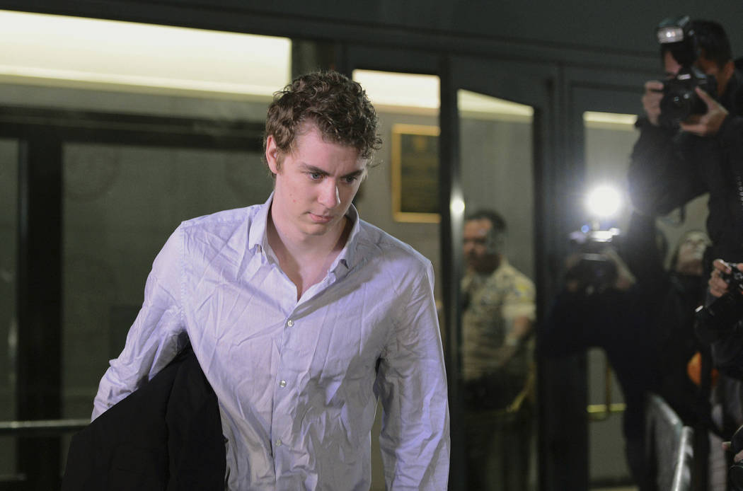 FILE - In this Sept. 2, 2016, file photo, Brock Turner leaves the Santa Clara County Main Jail in San Jose, Calif. Turner, whose six-month sentence for sexually assaulting an unconscious woman at ...
