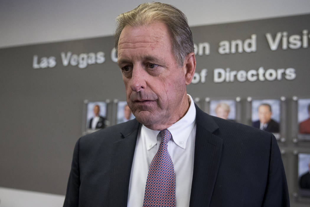 Las Vegas Convention and Visitors Authority board member and North Las Vegas Mayor John Lee following a meeting at the Las Vegas Convention Center in Las Vegas on Tuesday, Aug. 8, 2017. (Erik Verd ...