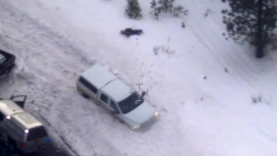 This Jan. 26, 2016, file photo taken from an FBI video shows Robert "LaVoy" Finicum after he was fatally shot by police near Burns, Ore. (FBI via AP, File)