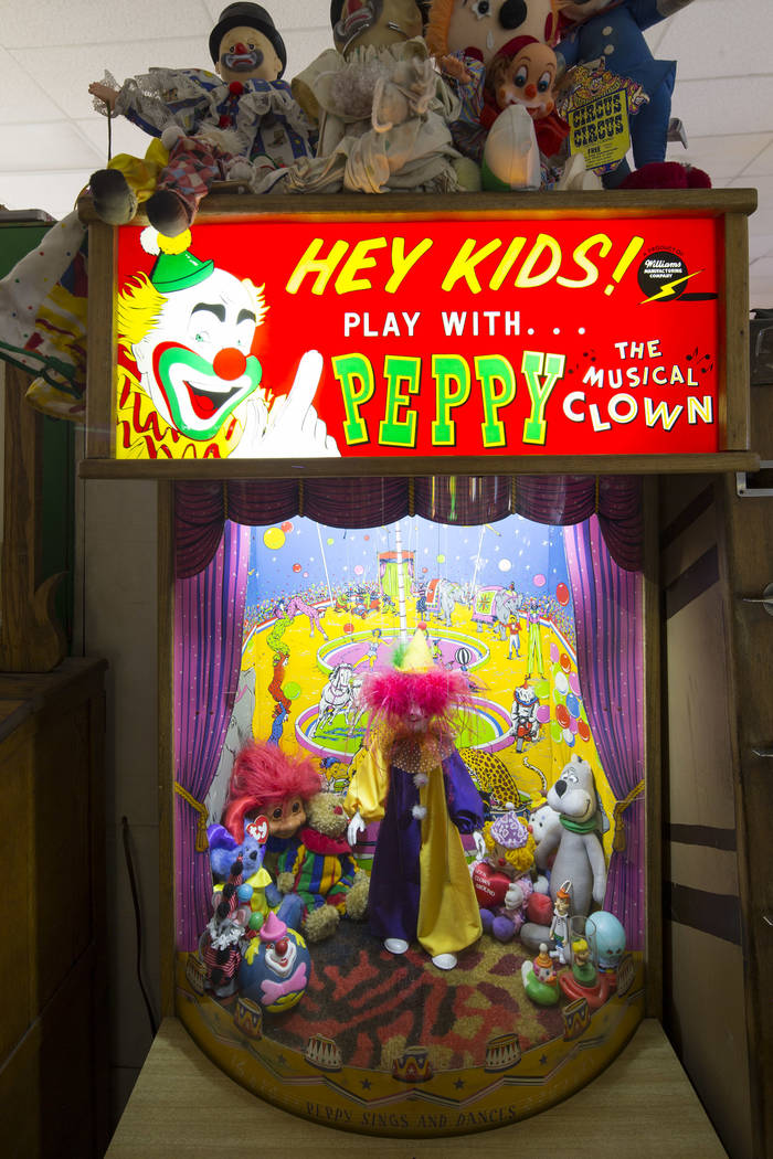 Peppy The Musical Clown arcade by Williams at the Pinball Hall of Fame located at 1610 E. Tropicana Avenue in Las Vegas on Saturday, July 28, 2018. Richard Brian Las Vegas Review-Journal @vegaspho ...