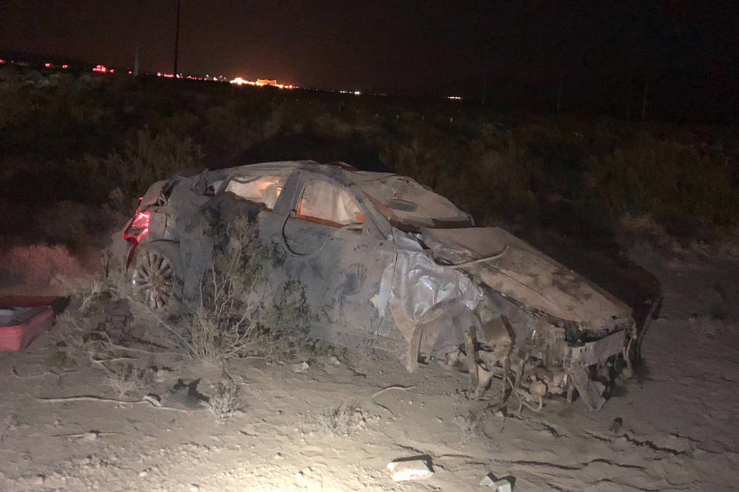 A man and woman died late Friday, July 27,2018, after the car they were in was involved in a rollover crash on Interstate 15 near Primm. (Nevada Highway Pa