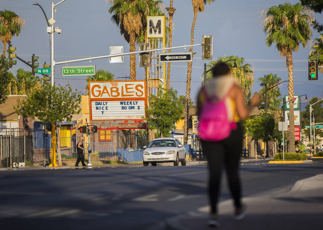 The Gables Motel at 1301 Fremont Street on Monday, July 30, 2018, in Las Vegas. Benjamin Hager Las Vegas Review-Journal @benjaminhphoto