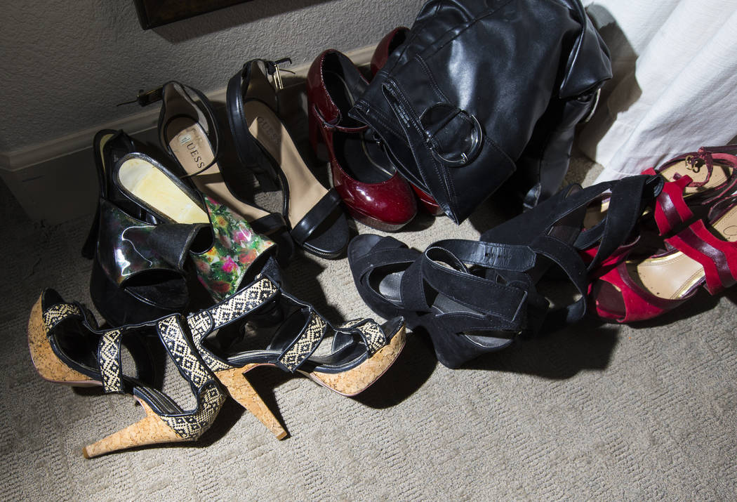 A variety of shoes belonging to Sonja Bandolik, the " Madam on the Menu," at the Love ...