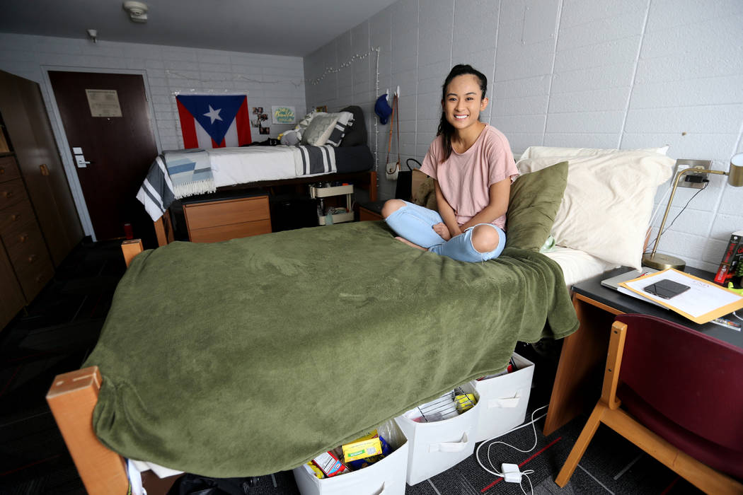 UNLV senior Angelyn Tabalba in her dorm room in the Tonopah Complex Thursday, July 26, 2018. K.M. Cannon Las Vegas Review-Journal @KMCannonPhoto