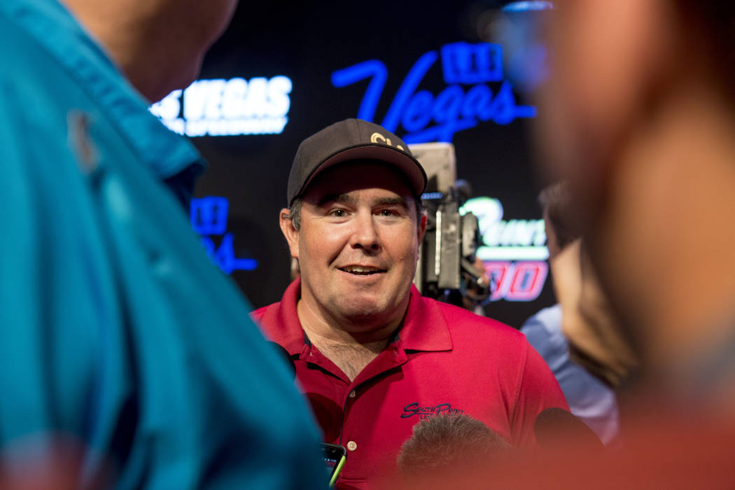 Brendan Gaughan discusses his 2018 racing plans after the South Point hotel-casino's announcement that it will be the title sponsor of the September Monster Energy NASCAR Cup Series race at Las Ve ...