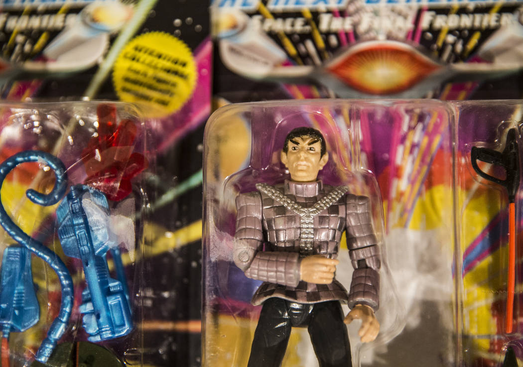 Collectable Star Trek-themed figurines at the Startoys booth, based in Portland, Ore., at the Star Trek convention on Thursday, Aug. 2, 2018, at the Rio, in Las Vegas. Benjamin Hager Las Vegas Rev ...