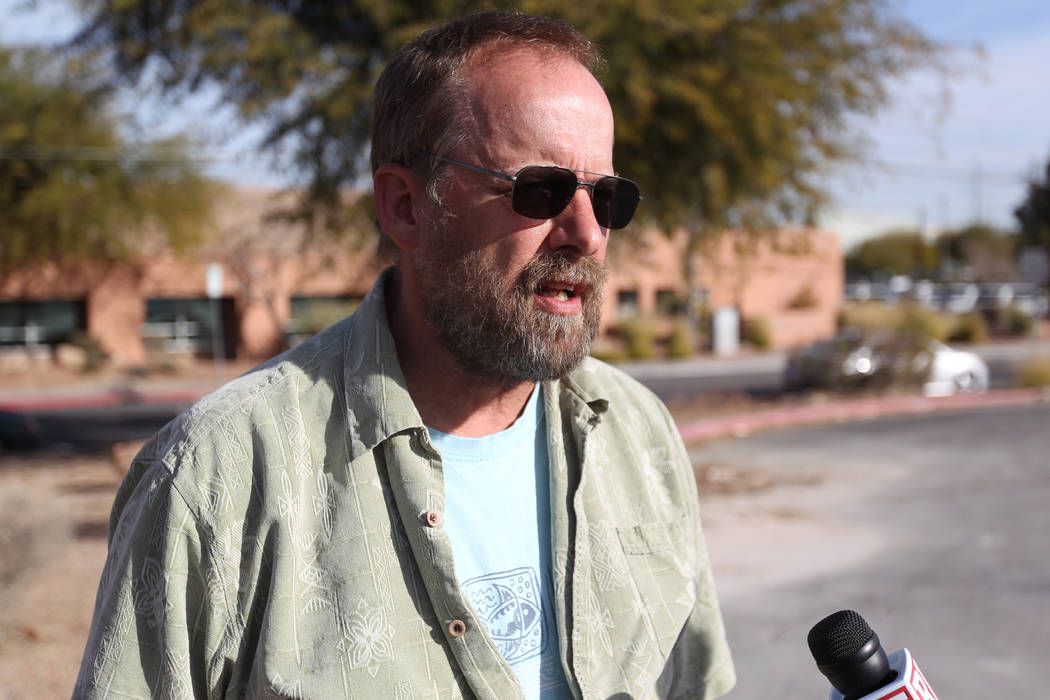 Eric Paddock, brother of Las Vegas gunman Stephen Paddock, talks to a reporter after picking up the cremated remains of his brother at the Clark County coroner's office in Las Vegas on Jan. 18, 20 ...
