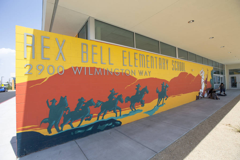 Main entrance to Rex Bell Elementary School in Las Vegas on Wednesday, Aug. 8, 2018. Richard Brian Las Vegas Review-Journal @vegasphotograph