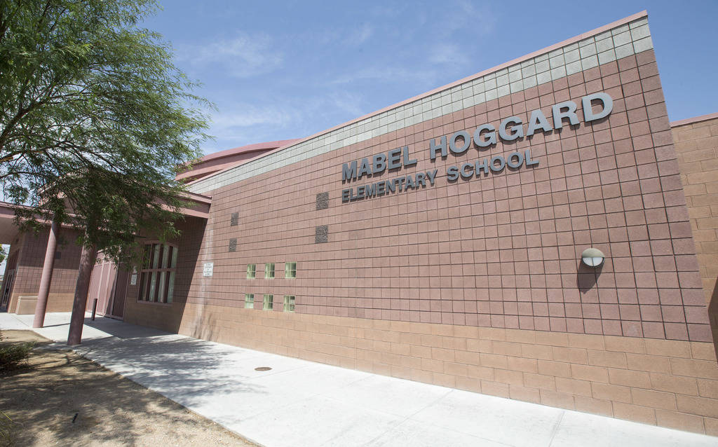 Main entrance to Mabel Hoggard Elementary School in Las Vegas on Wednesday, Aug. 8, 2018. Richard Brian Las Vegas Review-Journal @vegasphotograph