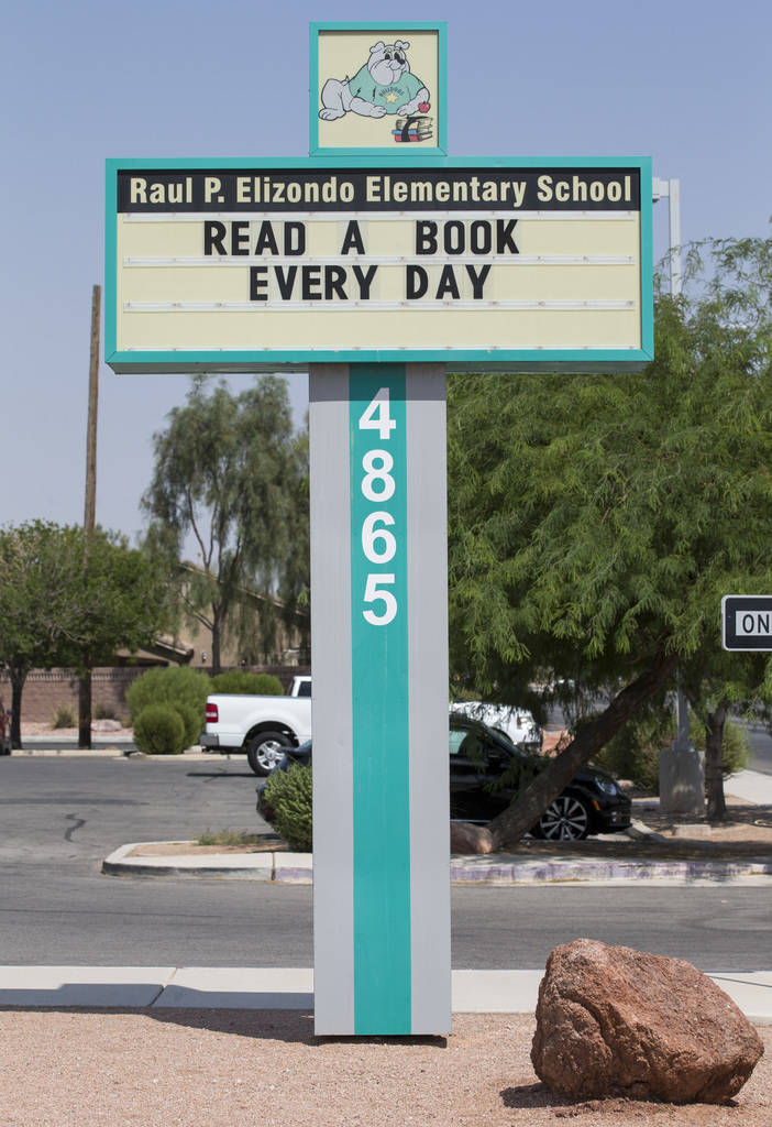 Raul P. Elizondo Elementary School in North Las Vegas on Wednesday, Aug. 8, 2018. Richard Brian Las Vegas Review-Journal @vegasphotograph