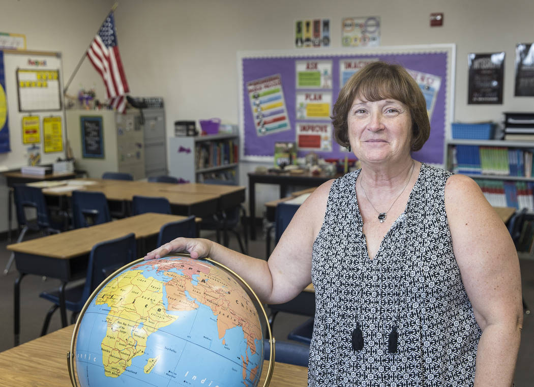 Third grade teacher Denise Lovern at Steele Elementary School on Thursday, Aug., 9, 2018, in Las Vegas. Benjamin Hager Las Vegas Review-Journal @benjaminhphoto