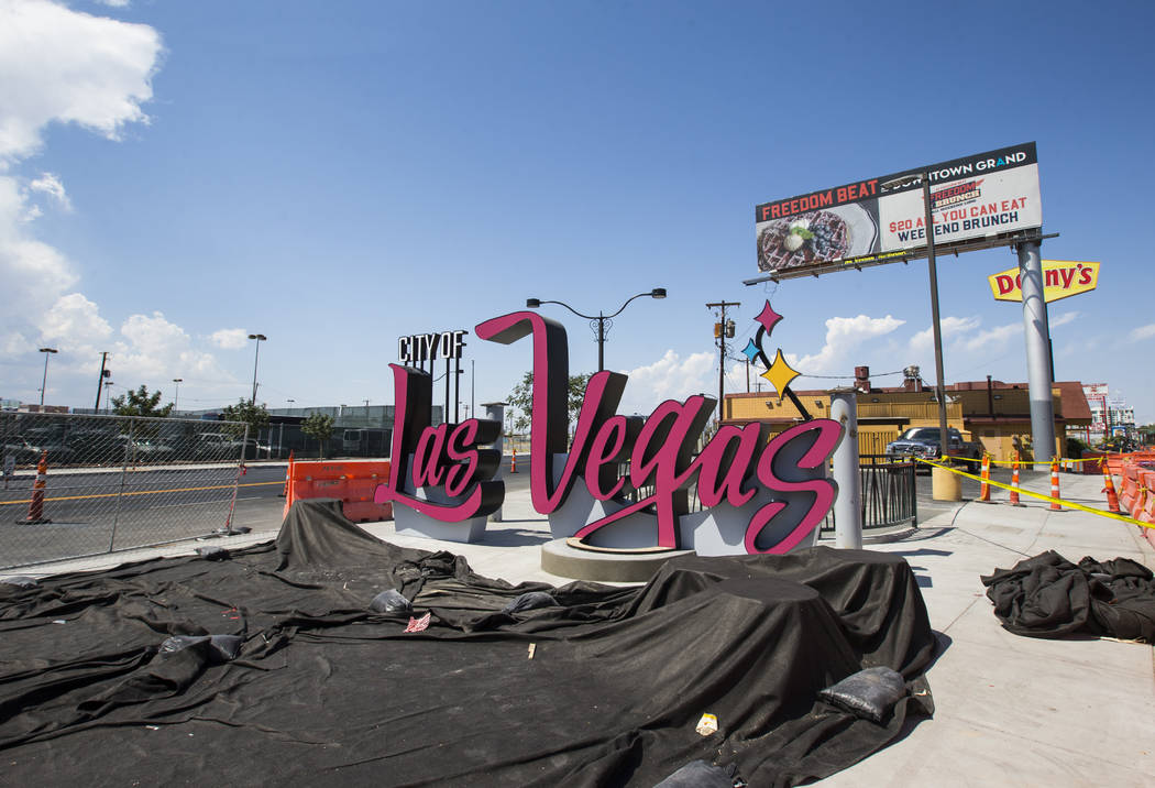 New downtown Las Vegas sign set to light up entry into city