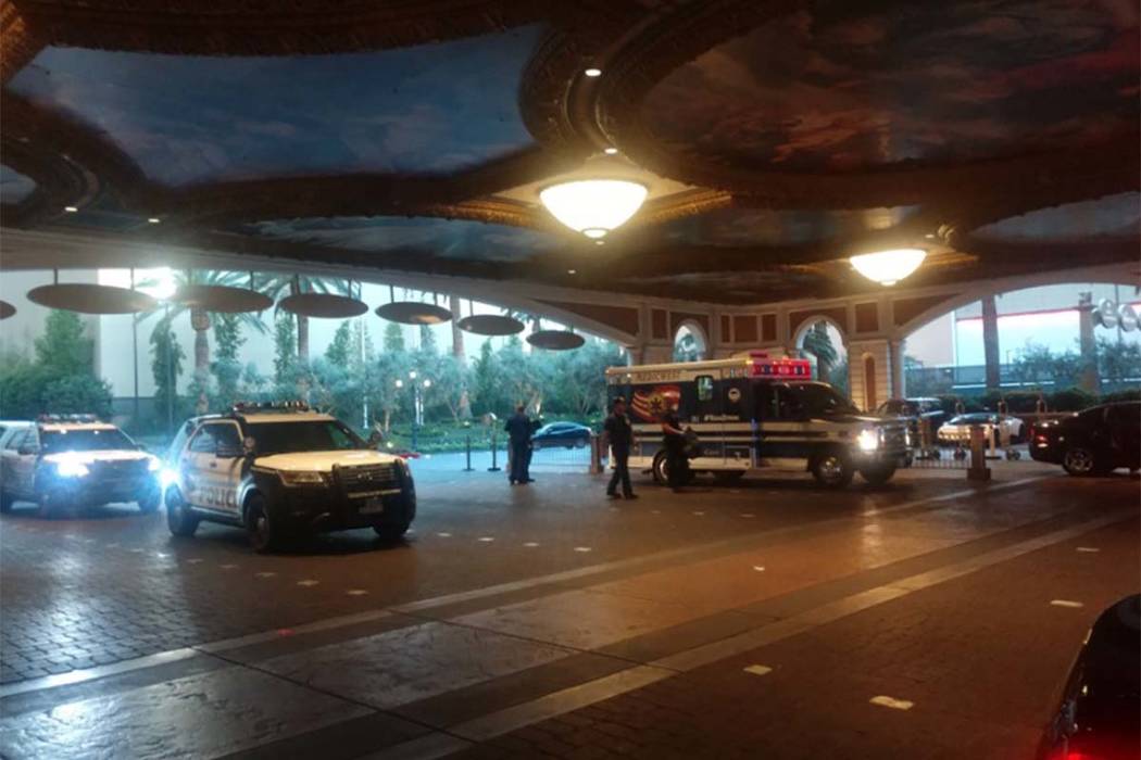 Las Vegas police are investigating a reported stabbing Wednesday morning, Aug. 8, 2018, at the Palazzo on the Las Vegas Strip. (Max Michor/Las Vegas Review-Journal)