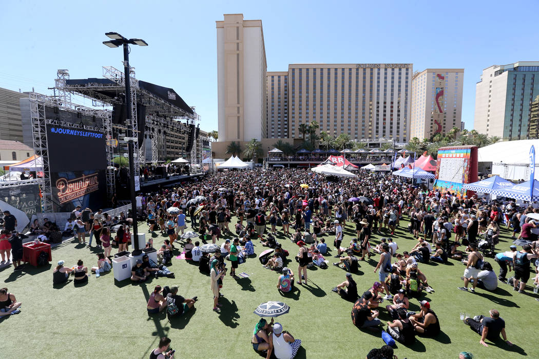 Fans wait for the next band during Warped Tour at Downtown Las Vegas Events Center on Friday, June 29, 2018. K.M. Cannon Las Vegas Review-Journal @KMCannonPhoto