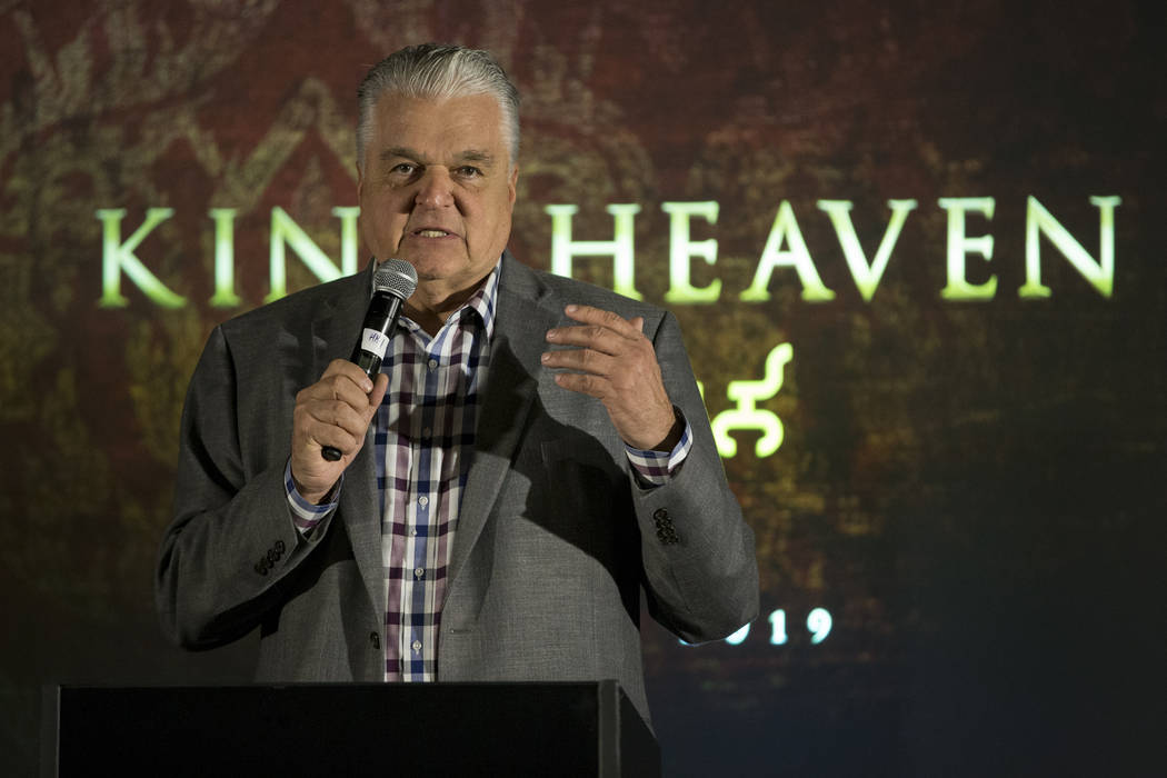 Clark County Commissioner Steve Sisolak during a press conference for the future Kind Heaven entertainment venue, at the The Linq hotel-casino in Las Vegas, Tuesday, March 13, 2018. Erik Verduzco ...