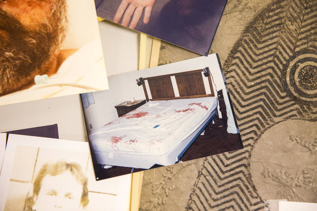 Evidence from Alex Christopher Ewing's 1984 attempted murder case at the Regional Justice Center's evidence vault in downtown Las Vegas on Friday, Aug. 10, 2018. Richard Brian Las Vegas Review-Jou ...