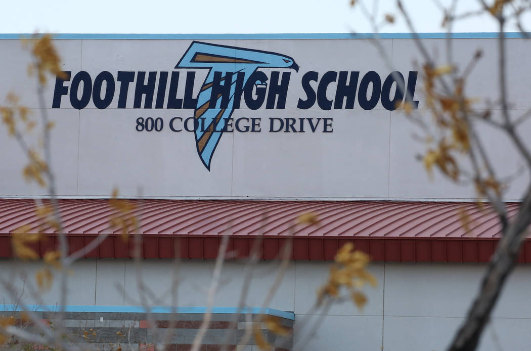 A Foothill High School student will face charges of making a terroristic threat as the 2018-19 year kicked off on Monday, Aug. 13, 2018. (Bizuayehu Tesfaye/Las Vegas Review-Journal) @bizutesfaye