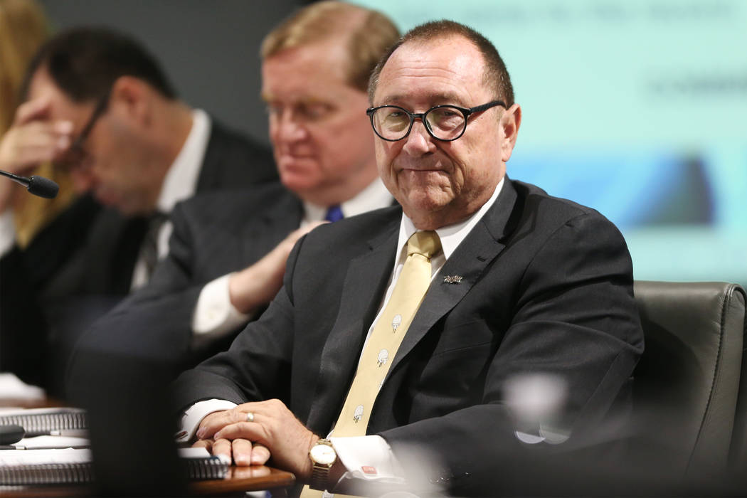 Retiring Las Vegas Convention and Visitors Authority CEO Rossi Ralenkotter during a board meeting at the Las Vegas Convention Center in Las Vegas, Tuesday, Aug. 14, 2018. Erik Verduzco Las Vegas R ...