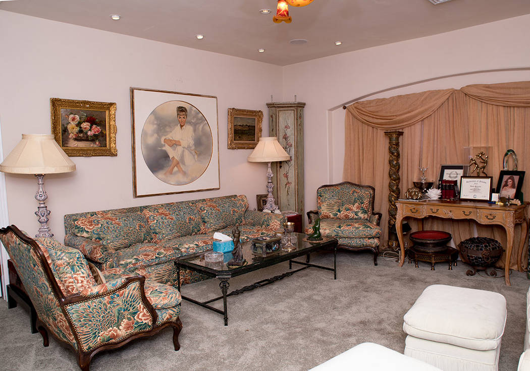 This was Debbie Reynold's living room in her son's southwest Las Vegas home. (Tonya Harvey Real Estate Millions)