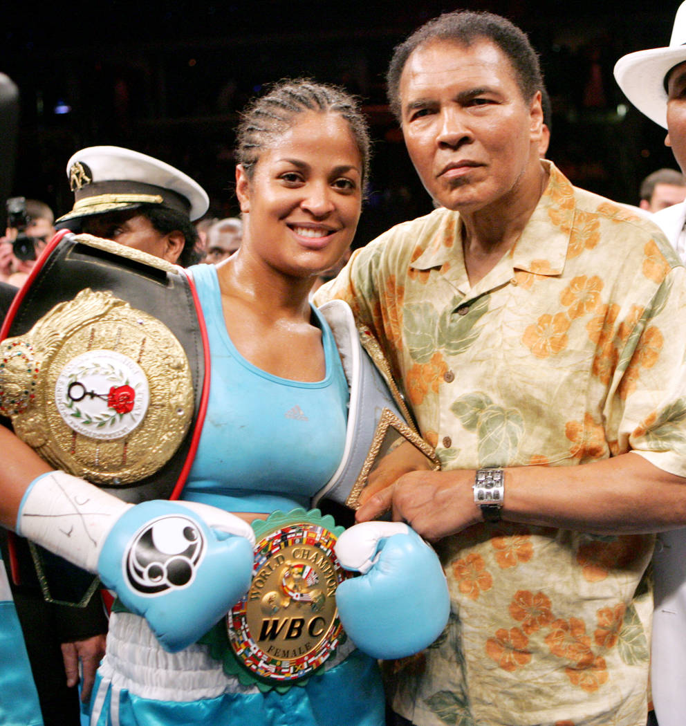 Laila Ali joins her father, Muhammad Ali, in Nevada Boxing HOF Las