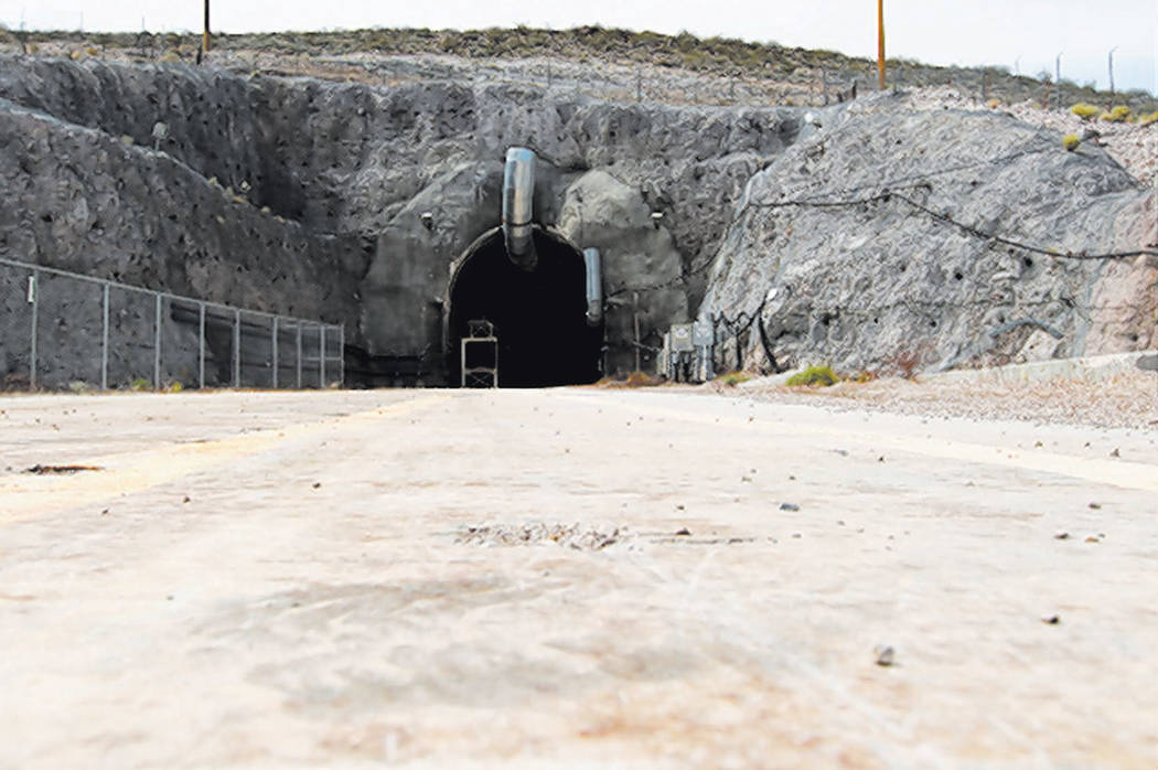 The north portal of the Yucca Mountain exploratory tunnel is seen Thursday, April 9, 2015. (Sam Morris/Las Vegas Review-Journal) Follow Sam Morris on Twitter @sammorrisRJ