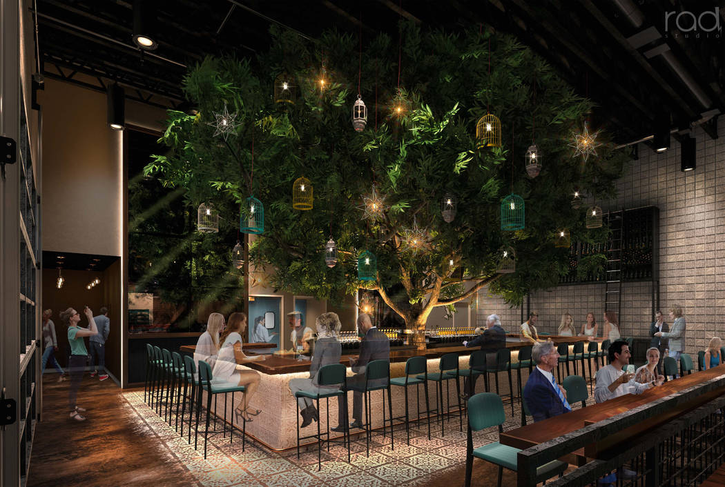 A rendering of the 22,000-square-foot Treehouse Las Vegas project to be located near the intersection of Main Street and Charleston Boulevard, the project will feature a 300-seat restaurant, indoo ...