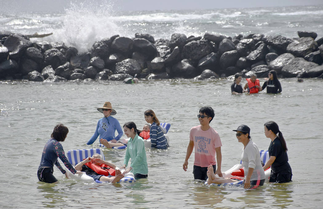 Residents from the Hawaii Health Systems Corp., Kauai Region, including Samuel Mahelona Memorial Hospital, and the Kauai Veterans Memorial Hospital, enjoy the tidal ponds at the Lydgate Park in Wa ...