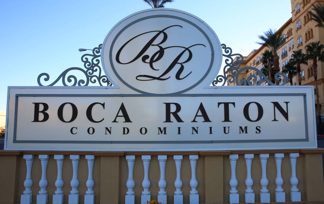 Boca Raton, a condo complex south of the Strip, at 2405 W. Serene Ave., photographed on Friday, Dec. 8, 2017, in Las Vegas. The 210 remaining unsold units in Boca Raton, a condo complex south of t ...