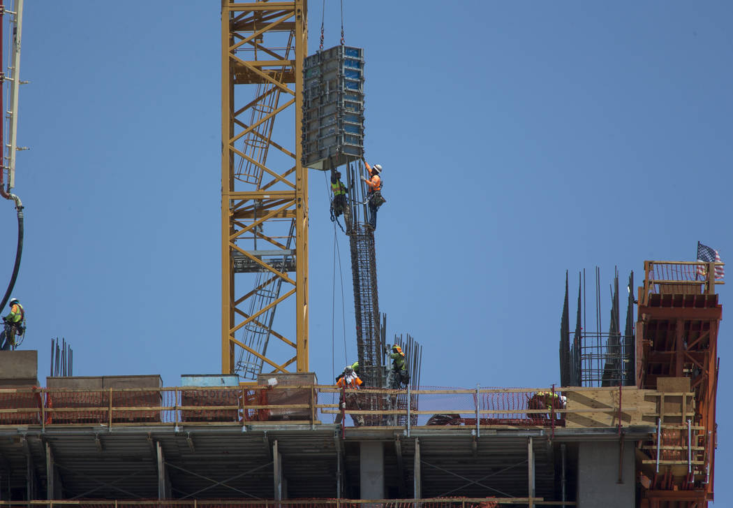 Construction continues at Resorts World Las Vegas on Thursday, Aug. 2, 2018. Richard Brian Las Vegas Review-Journal @vegasphotograph