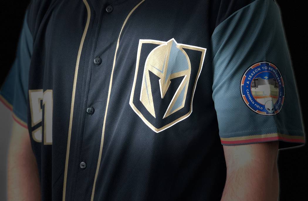 An image of a special Golden Knights-Las Vegas 51s jersey for a giveaway on Saturday, Sept. 1, 2018. Las Vegas 51s.