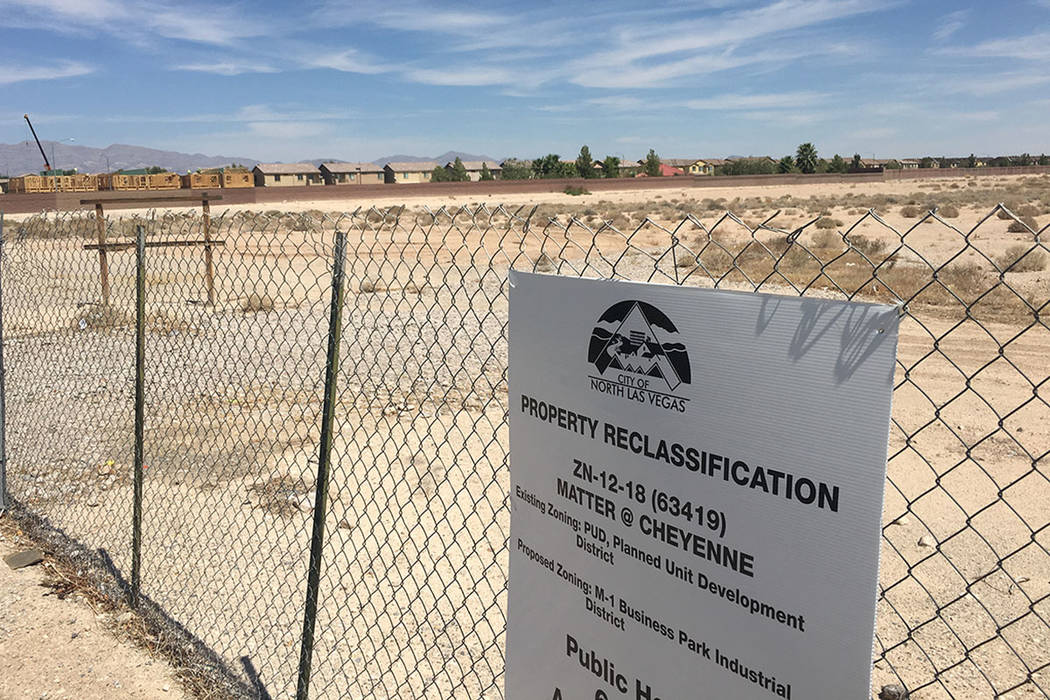 Warehouse developer Matter Real Estate Group bought 33 acres at the northeast corner of Cheyenne Avenue and Valley Drive in North Las Vegas, as seen Wednesday, Aug. 29, 2018. (Eli Segall/Las Vegas ...