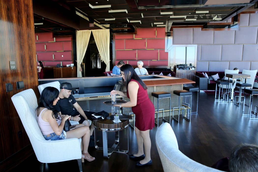 The Sky Bar at the Waldorf Astoria features new furniture on the first day for the new Las Vegas hotel formerly known as Mandarin Oriental on the Strip Friday, Aug. 31, 2018. K.M. Cannon Las Vegas ...