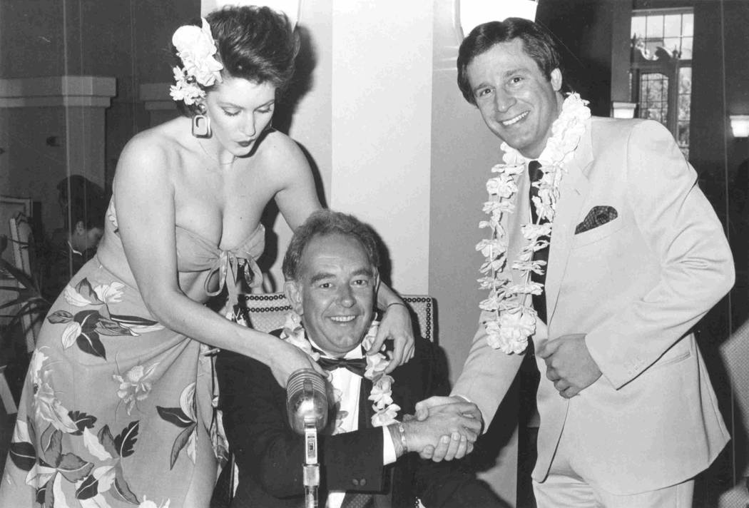 Ilene Murphy, Robin Leach & Don Ushers at the Tropicana in 1986. (File Photo)