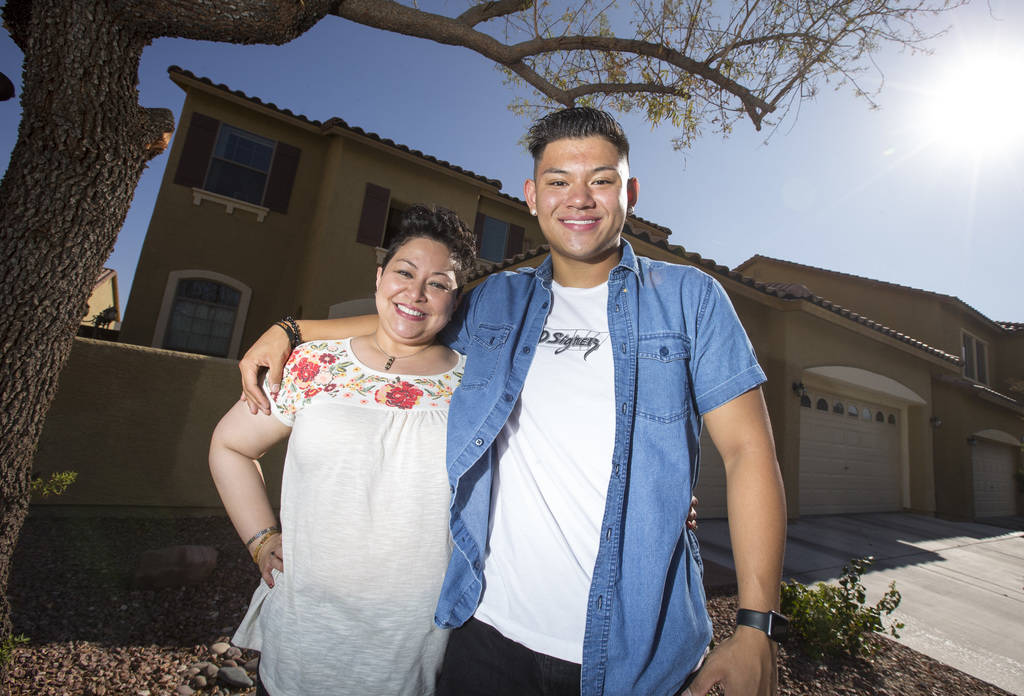 Eighteen-year-old Dylan Sanglay with his mother, Lisa, outside their Sunrise Manor home in Las Vegas on Sunday, August 26, 2018. Richard Brian Las Vegas Review-Journal @vegasphotograph