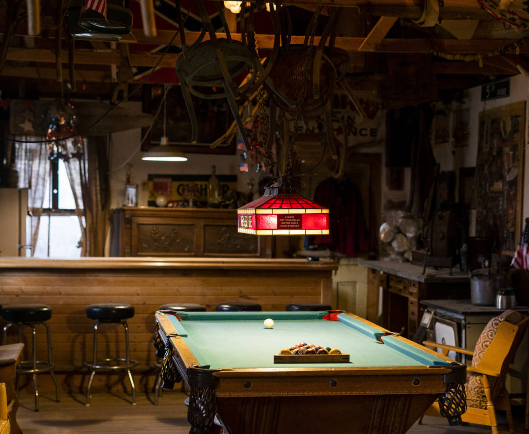 A pool table photographed in Walt Kremin's saloon at Gold Point, Tuesday, Sept. 4, 2018. After a decades long property dispute, the Bureau of Land Management has announced plans to transfer owners ...