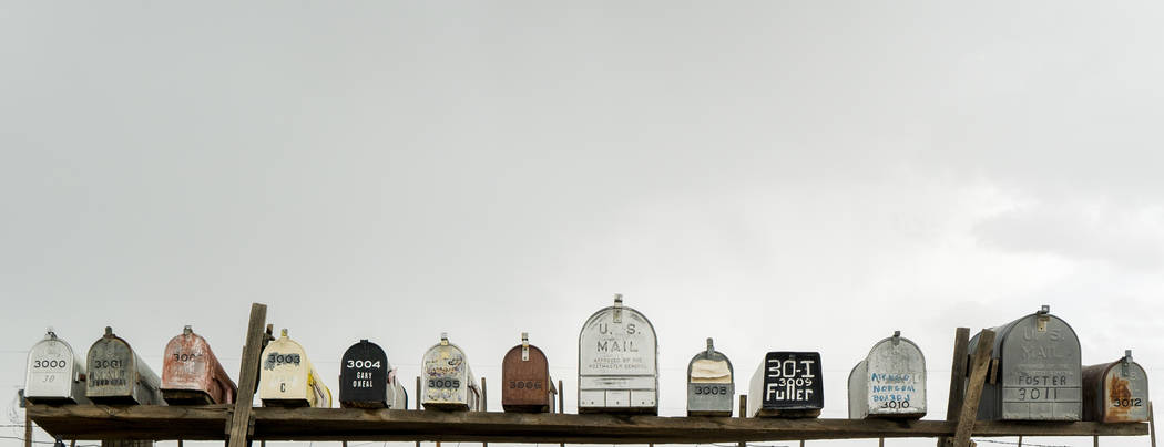Mailboxes photographed in Gold Point, Tuesday, Sept. 4, 2018. After a decades long property dispute, the Bureau of Land Management has announced plans to transfer ownership of the town site to Esm ...